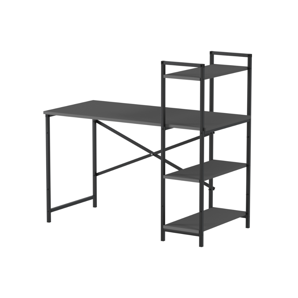 Birou din PAL cu rafturi laterale, structura metalica, 119 x 55,6 x 110,3 cm