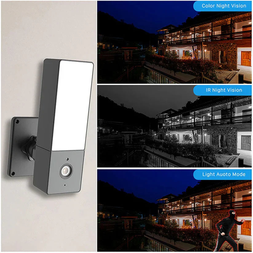 Camera supraveghere 4K exterior cu senzor miscare reflector si aplicatie mobila