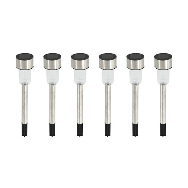 Lampa solara stick inox, H 36 cm, set 10 bucati