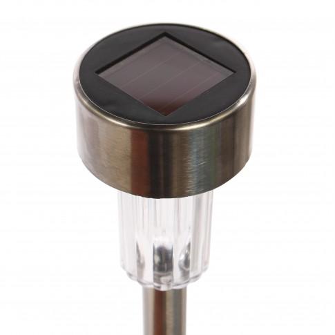 Lampa solara stick inox, H 36 cm, set 10 bucati