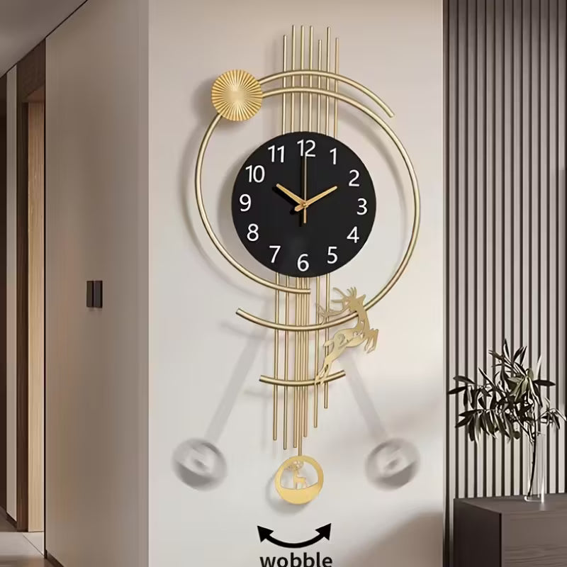 Ceas elegant de perete, cu design modern si elemente nautice, mecanism silentios si finisaj metalic elegant