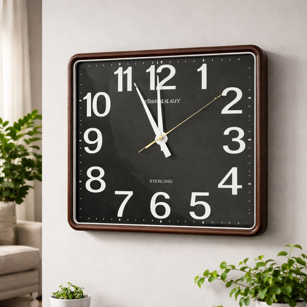 Ceas de perete silentios 35 cm mecanism quartz cifre mari usor de citit pentru living birou sau dormitor
