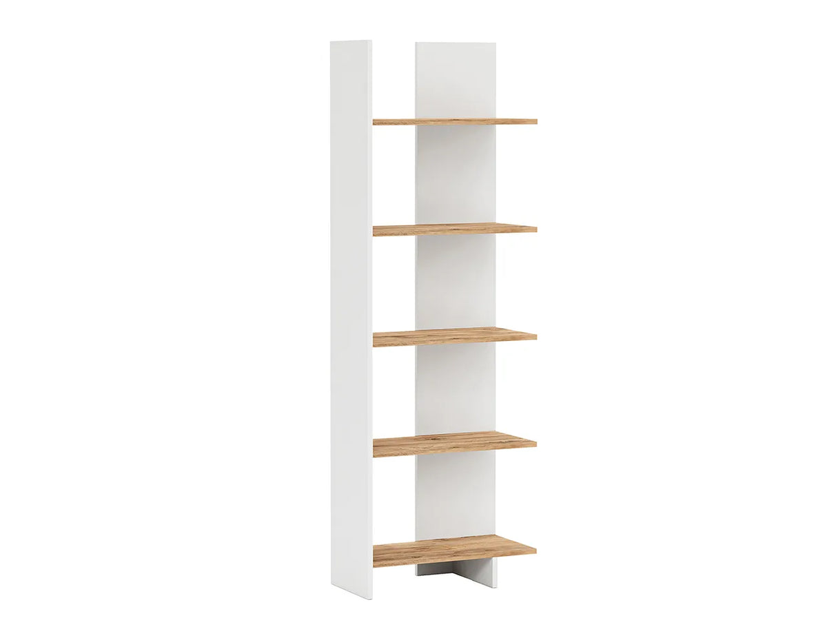 Raft Biblioteca Asimetric 5 Polite MDF Negru Decorativ Perete - detaliu produs