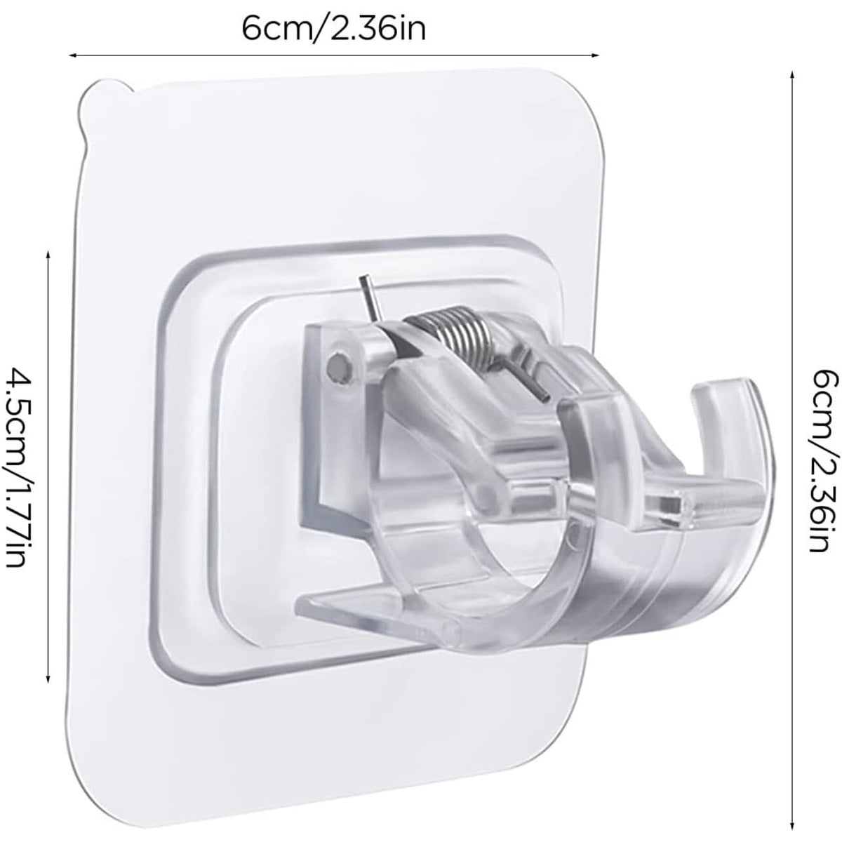 Set 10 Suporturi pentru Tija de Perdea Longziming Plastic Transparent Autoadeziv - detaliu produs