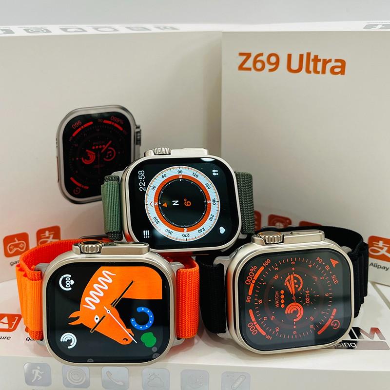 Ceas Smartwatch Z69 Ultra Watch, ecran 2.0&quot;, 2 curele, incarcare wireless