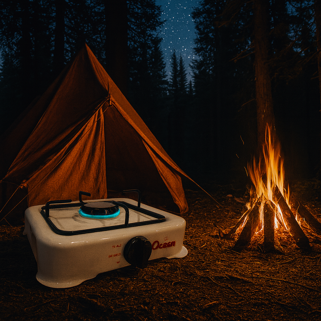 Aragaz portabil pe gaz cu un  arzator – camping si uz casnic