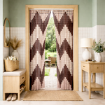 Perdea anti insecte tip margele PVC 90 x 200 cm, crem/maro, protectie si decor pentru usa