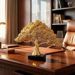Sculptura decorativa Arborele Fortunei Divine, auriu, din rasina, 23 cm