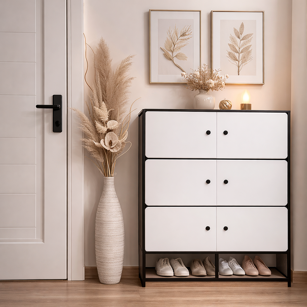 Organizator depozitare cu 6 compartimente 82x36x106 cm, Alb