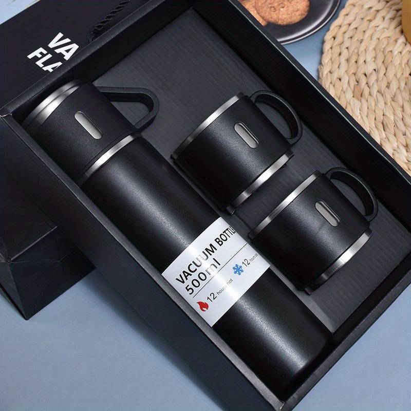 Set Cadou Termos 500ml cu 3 Cesti Inox Perete Dublu Pastreaza Bauturi Calde Reci 12 Ore Etans - detaliu produs