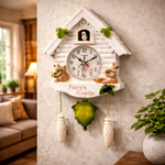 Ceas de perete cu pendul si cuc Fairy Castle 26 x 48 x 9 cm