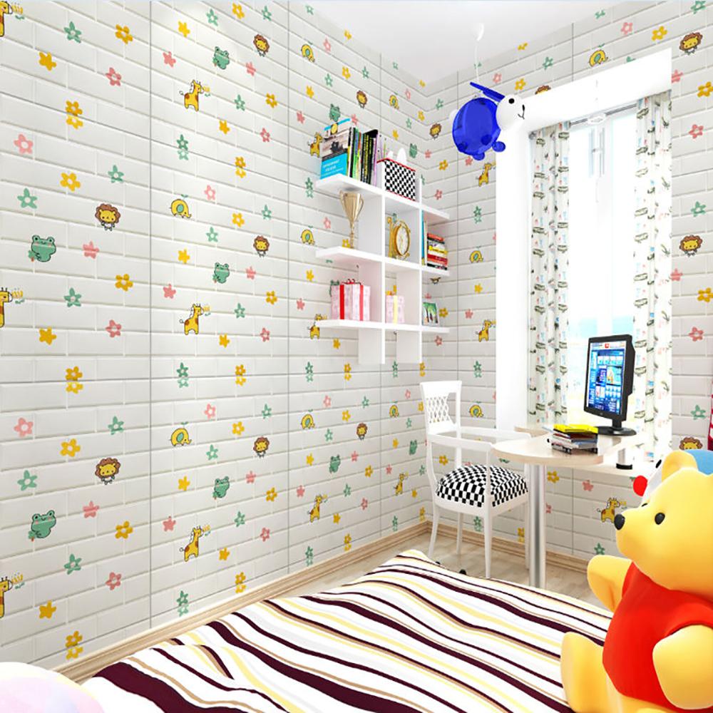 Tapet 3D Caramizi Albe Auto-Adeziv pentru Decorare Perete Camera 70x77cm - detaliu produs