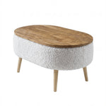 Masutа de cafea LUNO cu spatiu depozitare alb stejar 90x60x45cm colectia Teddy