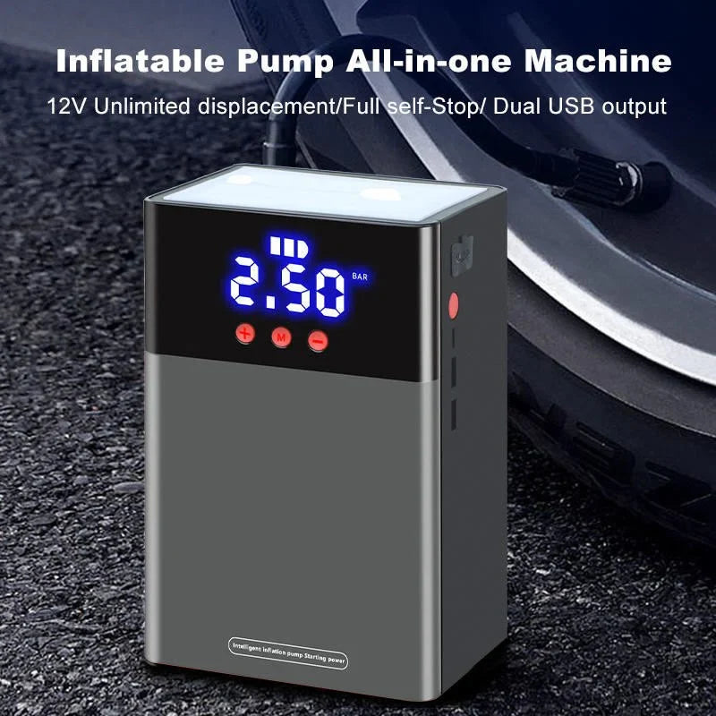 Jump Starter auto multifunctional 12V cu compresor aer 150 PSI si baterie 80000mAh