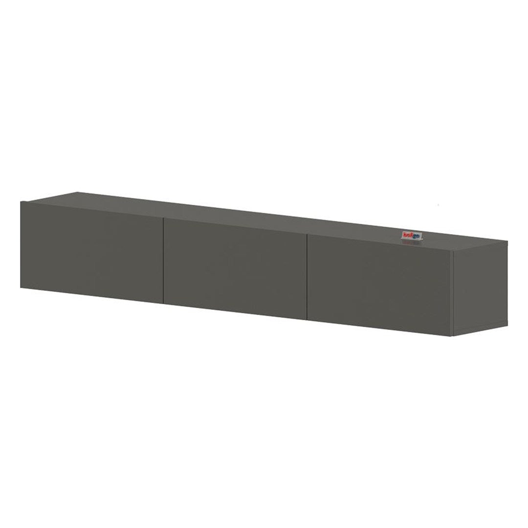 Comoda TV Marvel 180 cm, mobilier living, suport televizor mare pana la 75 inch, 2 usi rabatabile cu inchidere lina soft-close, PAL melaminat 18 mm clasa E1, pentru soundbar si consola jocuri, stil modern scandinav Antracit - detaliu 5