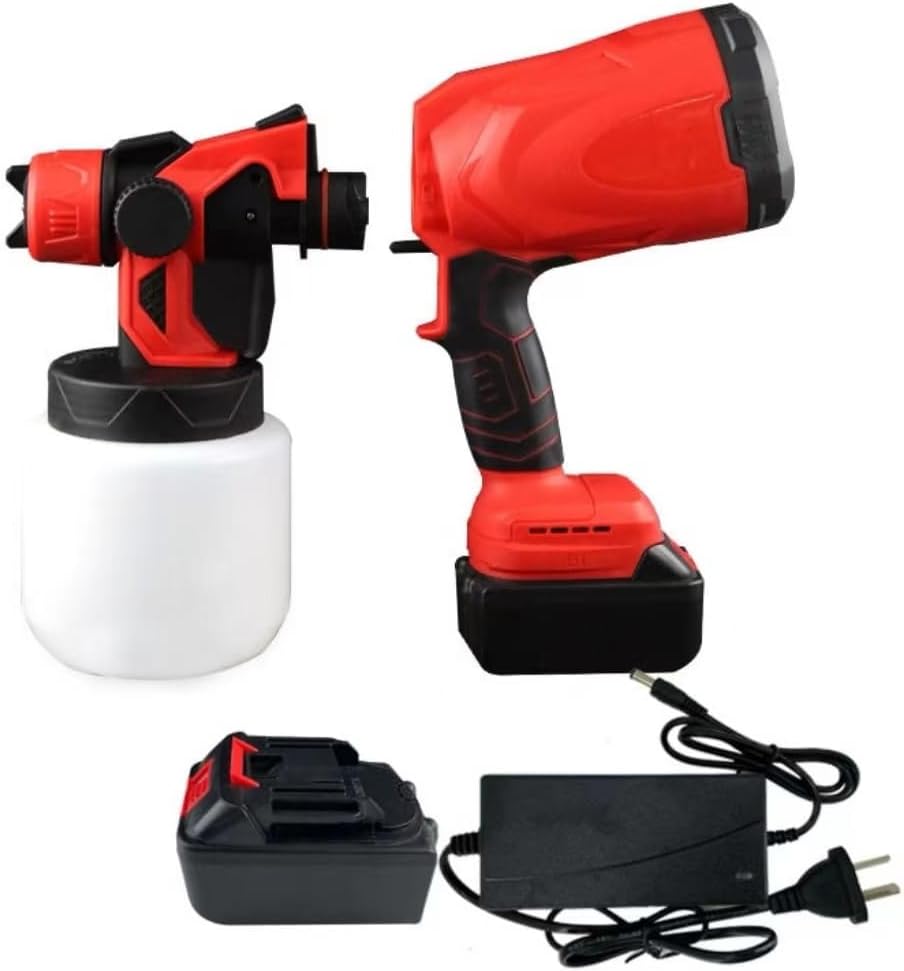 Pistol Electric de vopsea cu 1 acumulator de 48v, 1000ml - 3 moduri de pulverizare, ideal pentru tavane, pereti si garduri, albastru