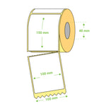 Rola 1000 Etichete AWB Autoadezive Termice 100 x 150 mm, Perfor de Rupere