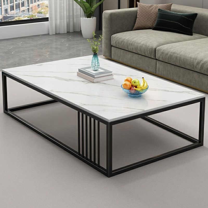 RESIGILAT - Masuta de cafea dreptunghiulara, minimalista, design nordic, aspect marmura alba, 120x60x43cm
