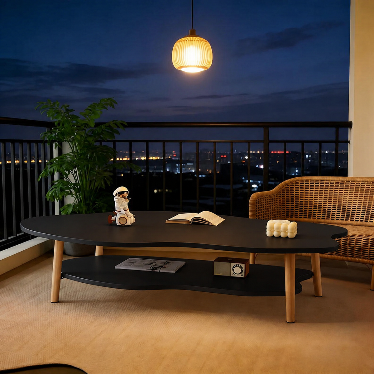 Masa de Cafea in Forma de Nor Cloud Table 2 Nivele 100cm Alb Design Modern - detaliu produs