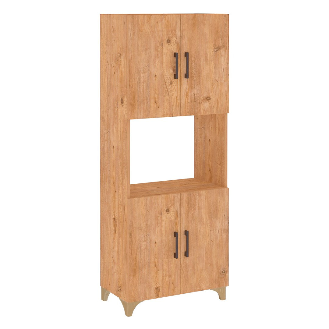 Dulap Ece pentru cuptor microunde, suport microunde cu raft superior si usa 60 x 90 cm, dulap bucatarie compact, PAL melaminat 18 mm clasa E1, ideal pentru bucatarii mici, stil modern minimalist scandinav Pin natur - detaliu 5