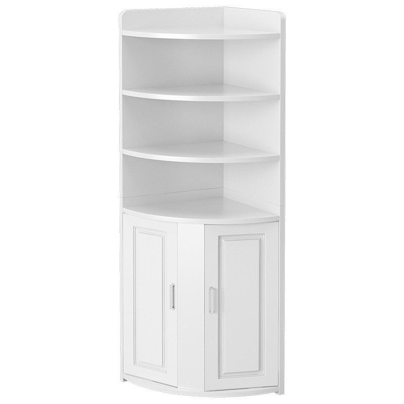RESIGILAT - Biblioteca pentru colt cu 4 polite si dulap 2 usi, 180x50x50cm, alb