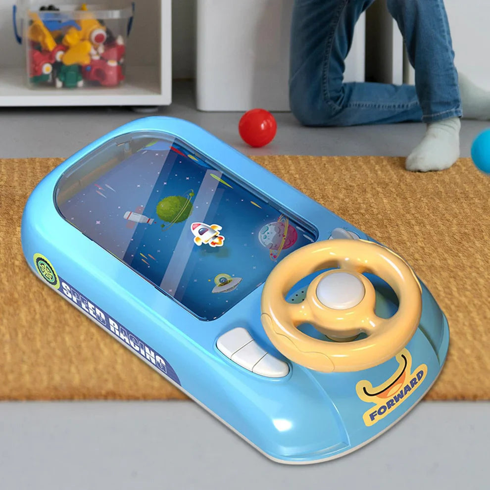 RESIGILAT - Jucarie Interactiva volan de condus cu circuit curse, sunete si functii, alimentare USB, pentru Copii 3-6 Ani