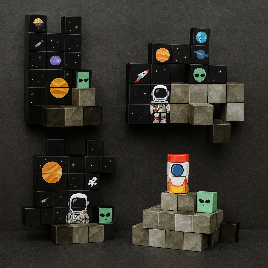 Blocuri magnetice de constructie 3D, 2.5 cm, 64-80 piese