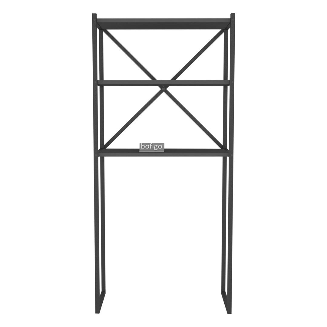 Organizator baie metalic multifunctional, raft baie cu 4-5 polite deschise 40 x 100 cm, cadru anti-rugina pentru bucatarie sau balcon, montaj rapid cu suruburi incluse, suporta obiecte grele, stil industrial modern Antracit - detaliu 5