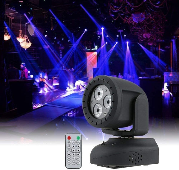 Proiector LED Moving Head pentru Petreceri și Evenimente, 3 LED-uri, Efecte Luminoase și Telecomandă - in context de utilizare