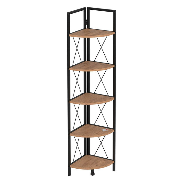 Suport de Colt pentru Plante cu 5 Rafturi, Cadru Metalic, 34 x 160 cm