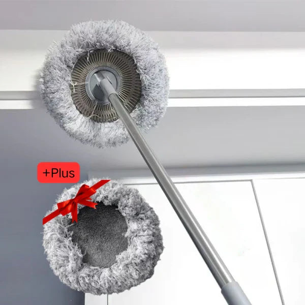 Mop pentru curatarea prafului, maner inox, lungime maner ajustabila 45 - 180 cm, doua lavete detasabile, 29 x 195 cm