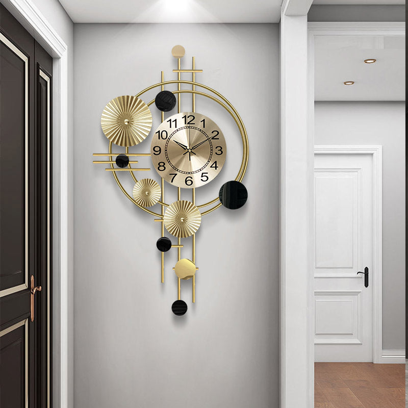 Ceas elegant de perete, cu design modern si elemente nautice, mecanism silentios si finisaj metalic elegant