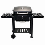 Gratar pe carbuni KLUGMEISTER FT01-017, material otel (husa inclusa), cu tava pentru cenusa, capac si roti de deplasare, suprafata gatire 54x43 cm