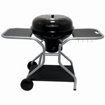 Gratar pe carbuni KLUGMEISTER KY22020T, material otel, cu capac si roti de deplasare, inaltime gatire 78 cm, dimensiuni 133x67x98 cm