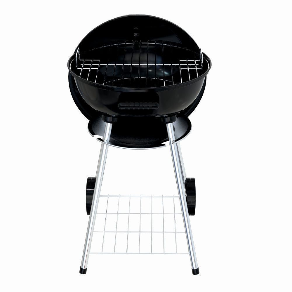 Gratar pe carbuni KLUGMEISTER KY22018A, material otel, cu capac si roti de deplasare, diametru gatire 54 cm, inaltime gatire 78 cm