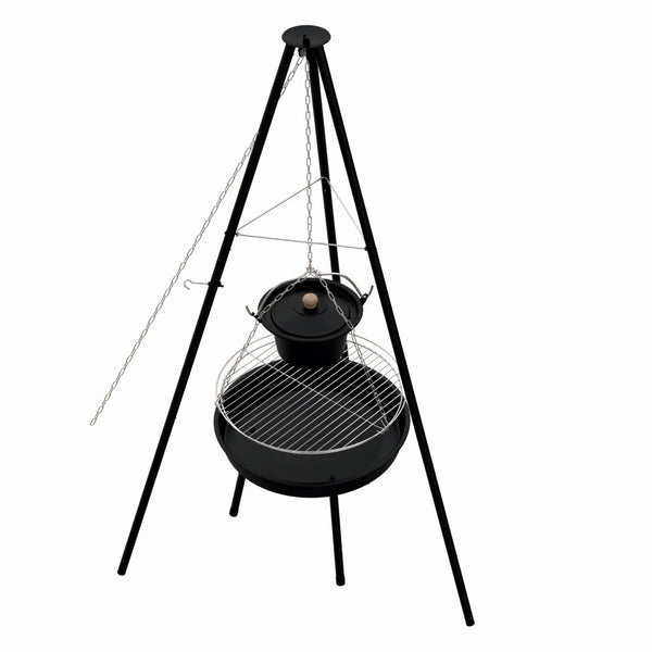 Gratar pe carbuni KLUGMEISTER KY23020A, material otel, suspendat, cu trepied, diametru 49 cm