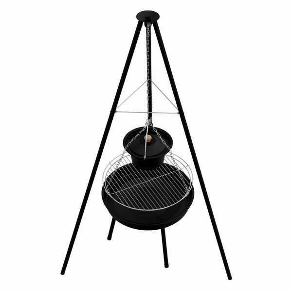 Gratar pe carbuni KLUGMEISTER KY23020A, material otel, suspendat, cu trepied, diametru 49 cm
