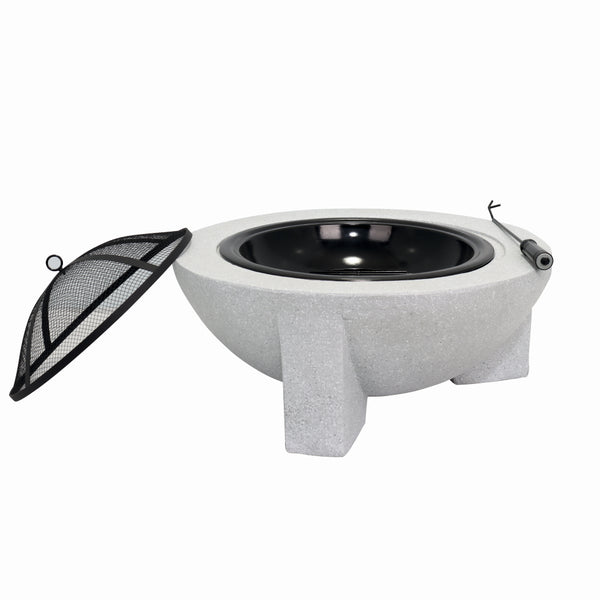 Semineu pentru terasa KLUGMEISTER KY7347FP, material otel cu baza din oxid de magneziu, dimensiuni 73x73x46 cm