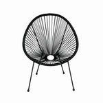 Scaun terasa MESTERINO JFC038 72x74x86 cm, structura din otel, sezut din ratan, culoare neagra