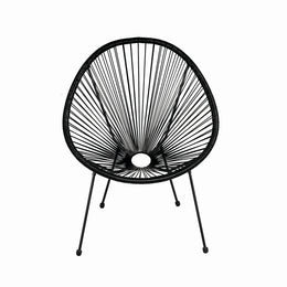 Scaun terasa MESTERINO JFC038 72x74x86 cm, structura din otel, sezut din ratan, culoare neagra