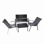 Set mobilier terasa/gradina KLUGMEISTER KJFT078, o canapea + doua scaune + o masa, culoare neagra