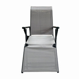 Sezlong pliabil de gradina din otel KLUGMEISTER KJF3792, pliabil, dimensiuni 165x48x115 cm, culoare gri