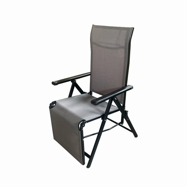 Sezlong pliabil de gradina din otel KLUGMEISTER KJF3792, pliabil, dimensiuni 165x48x115 cm, culoare gri