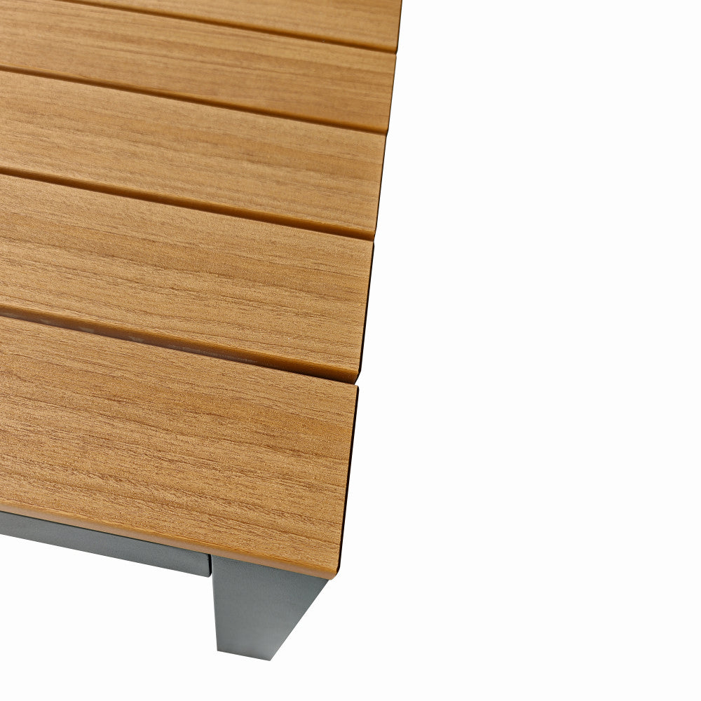 Set mobilier terasa/gradina premium din aluminiu si polywood KLUGMEISTER KJF4313, 4 piese (perne incluse), culoare gri