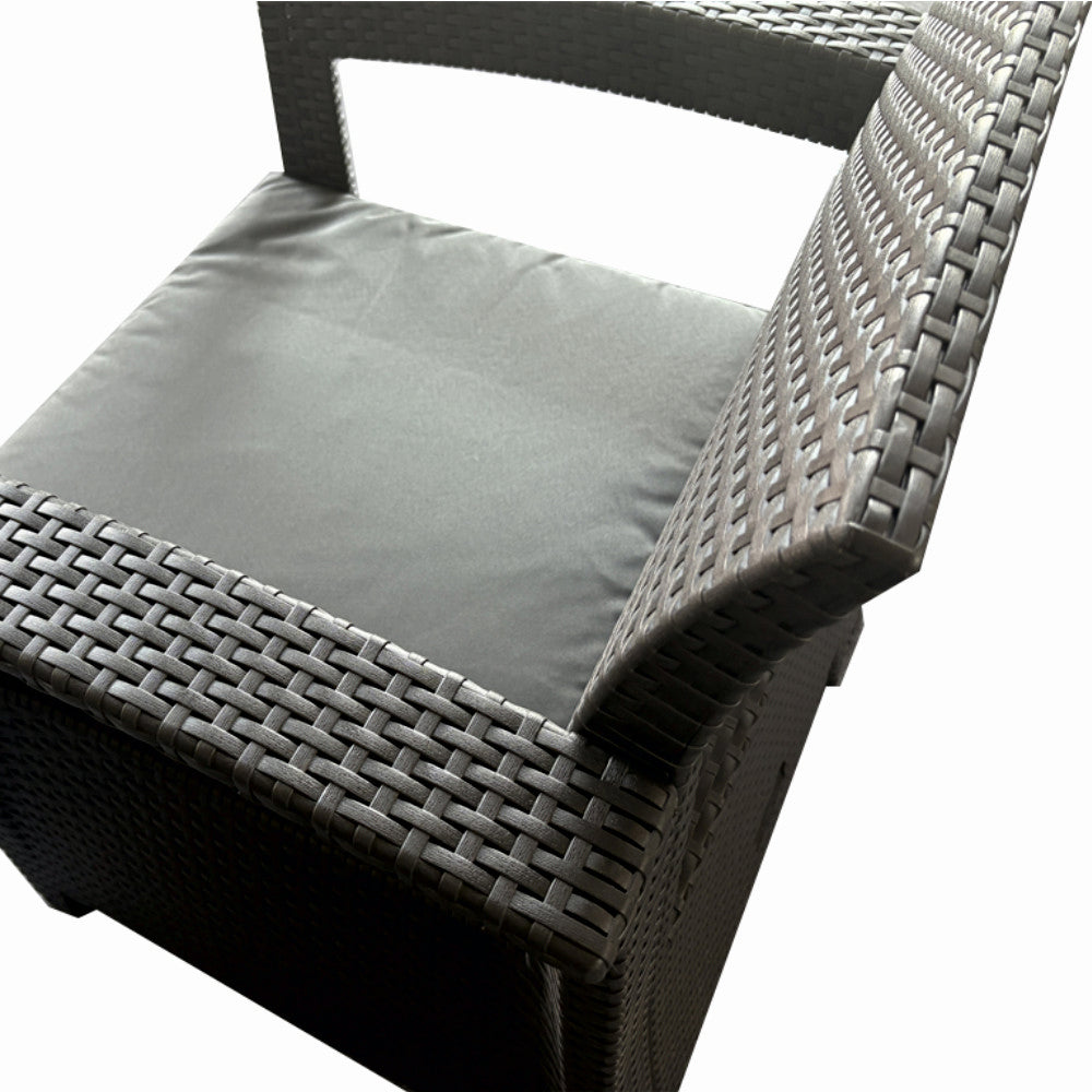 Set mobilier terasa/gradina tip ratan KLUGMEISTER KJF3132, canapea + doua fotolii + masa, culoare gri