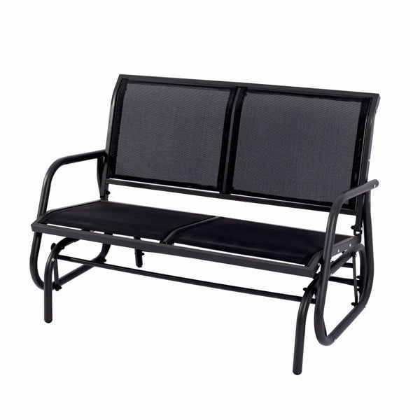 Banca pentru terasa/gradina din otel si plasa KLUGMEISTER KJF2379, dimensiuni 120x71x86 cm, culoare neagra