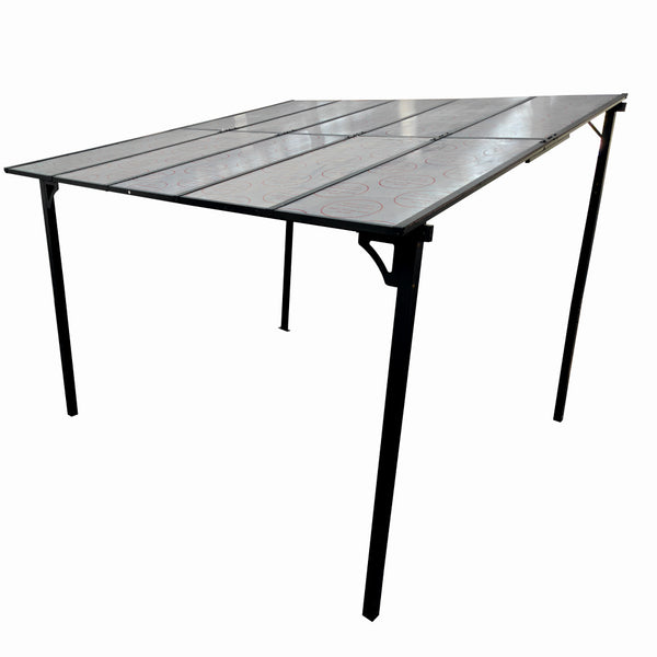Pergola pentru terasa/gradina din otel si aluminiu KLUGMEISTER KJF4133, dimensiuni 300x300x250/190 cm, culoare gri