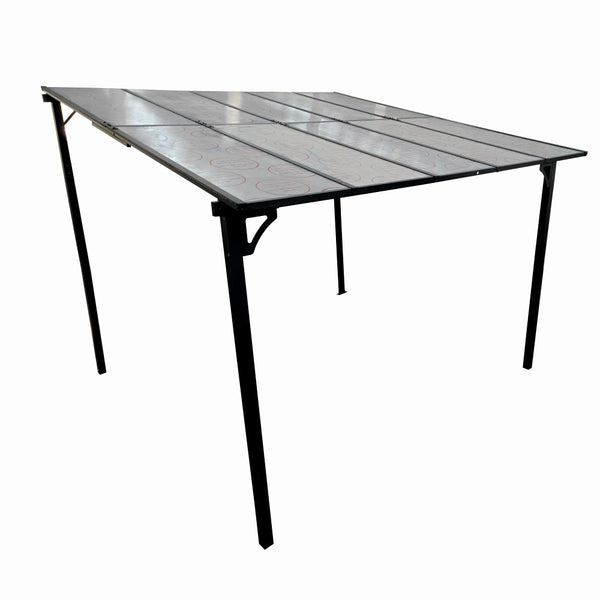 Pergola pentru terasa/gradina din otel si aluminiu KLUGMEISTER KJF4133, dimensiuni 300x300x250/190 cm, culoare gri