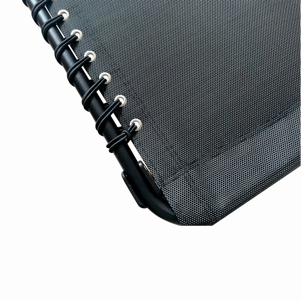 Sezlong pliabil din otel 189x59x34 cm din otel si fir textilene MESTERINO KJF3797, culoare neagra