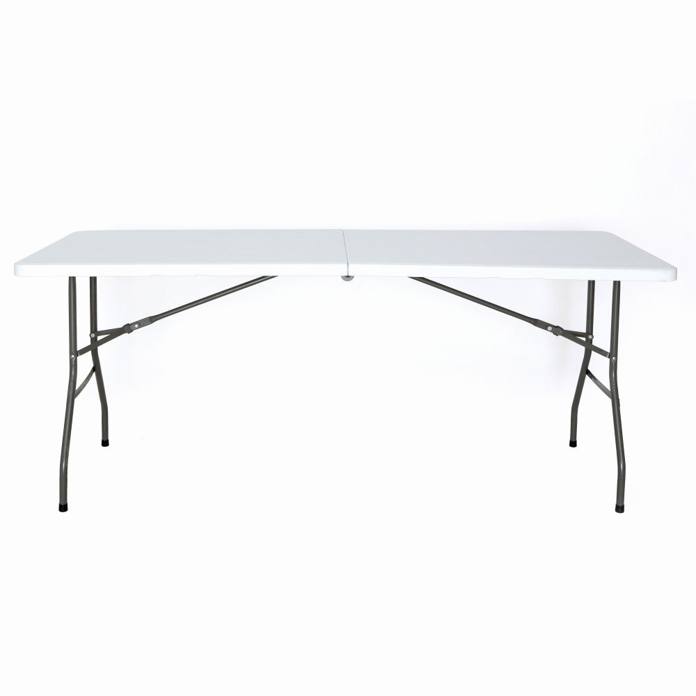 Masa pliabila 4 persoane din otel si HDPE MESTERINO KJC2061, 180x70x74 cm, culoare alba